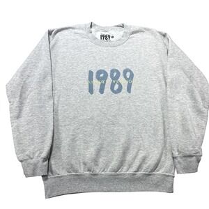 Taylor Swift Sweatshirt Mens S Gray 1989 Taylors Version Fleece Crewneck Spotify